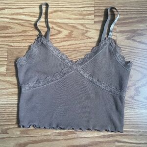 Brown cropped tank top